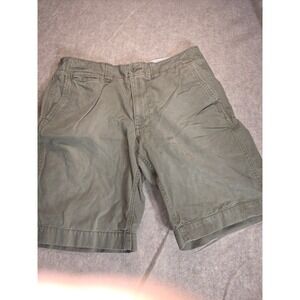 American Living Mens Olive Green Chino Shorts Size 32 Cotton Twill Flat Front